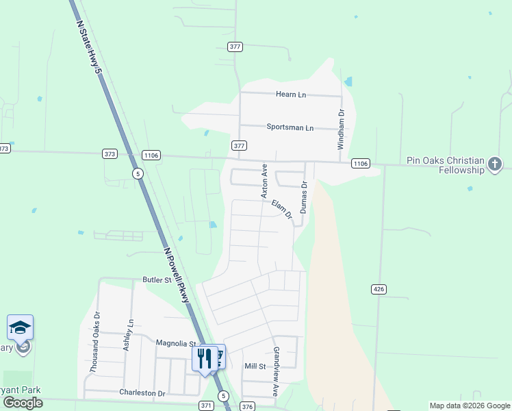 map of restaurants, bars, coffee shops, grocery stores, and more near 220 Foster Lane in Anna