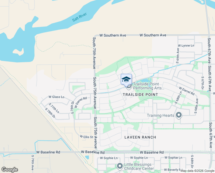 map of restaurants, bars, coffee shops, grocery stores, and more near 7358 West Saint Charles Avenue in Phoenix