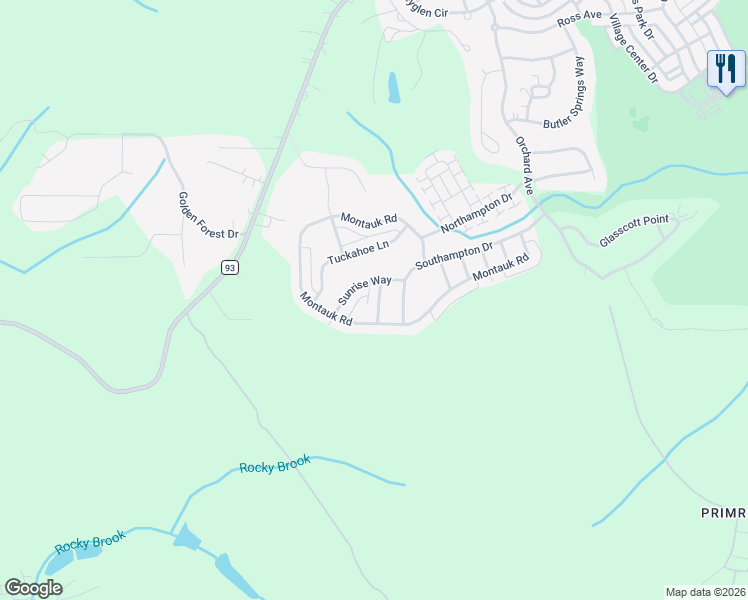 map of restaurants, bars, coffee shops, grocery stores, and more near 4065 Noyak Road in Hoover