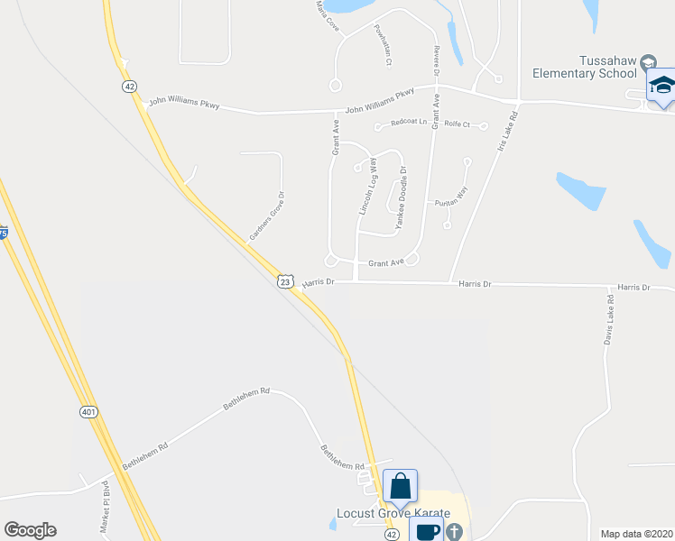 map of restaurants, bars, coffee shops, grocery stores, and more near 4040 Fillimore Pointe in McDonough