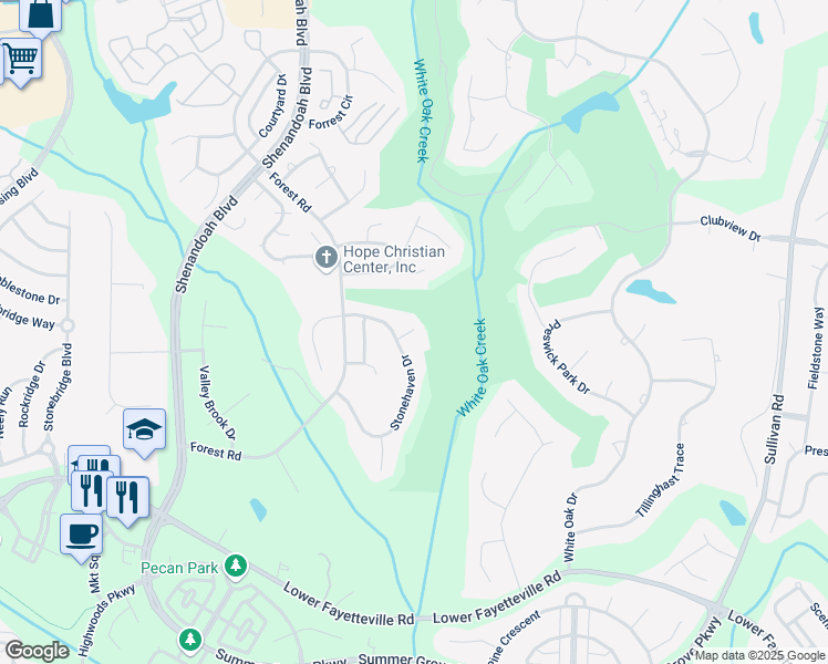 map of restaurants, bars, coffee shops, grocery stores, and more near 1 Buttonbush Court in Newnan