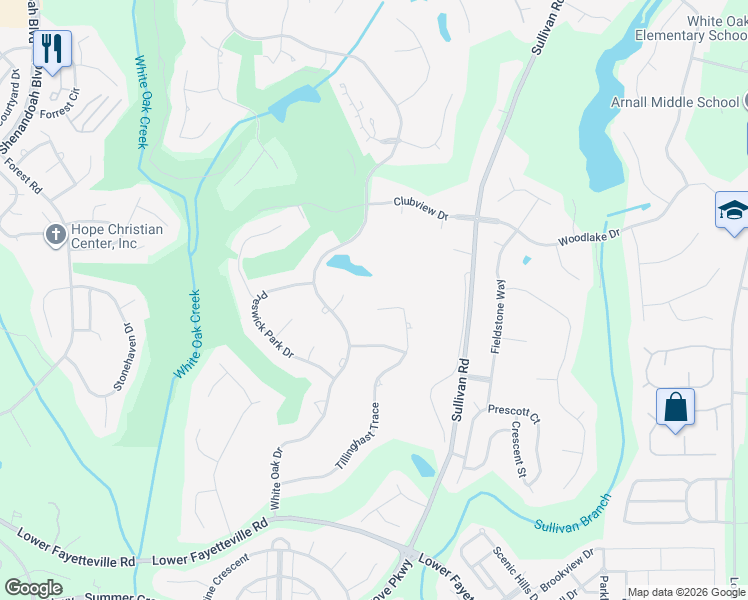 map of restaurants, bars, coffee shops, grocery stores, and more near 355 Tillinghast Trace in Newnan
