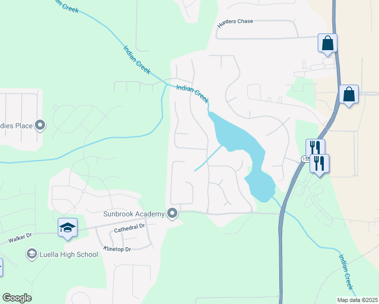 map of restaurants, bars, coffee shops, grocery stores, and more near 817 Summit Park Trail in McDonough
