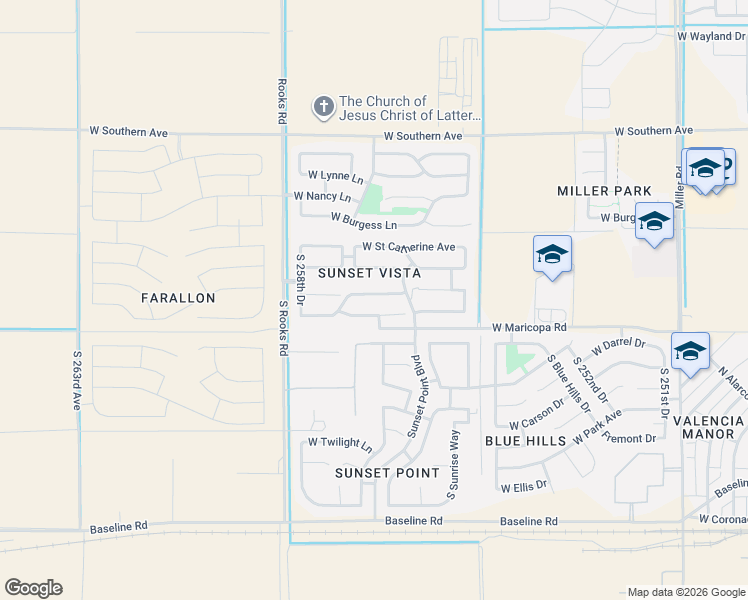 map of restaurants, bars, coffee shops, grocery stores, and more near 25719 W Street Charles Avenue in Buckeye