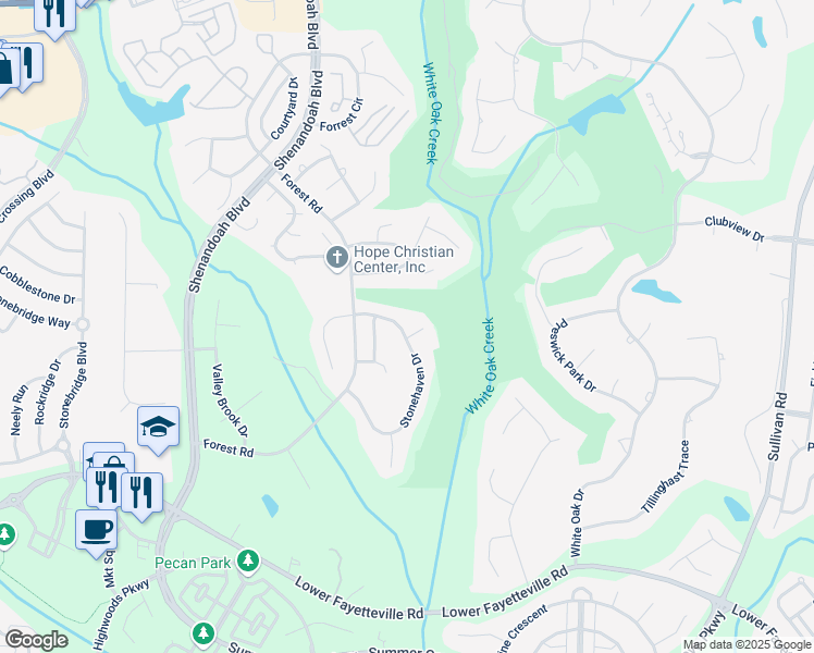 map of restaurants, bars, coffee shops, grocery stores, and more near 1 Buttonbush Court in Newnan