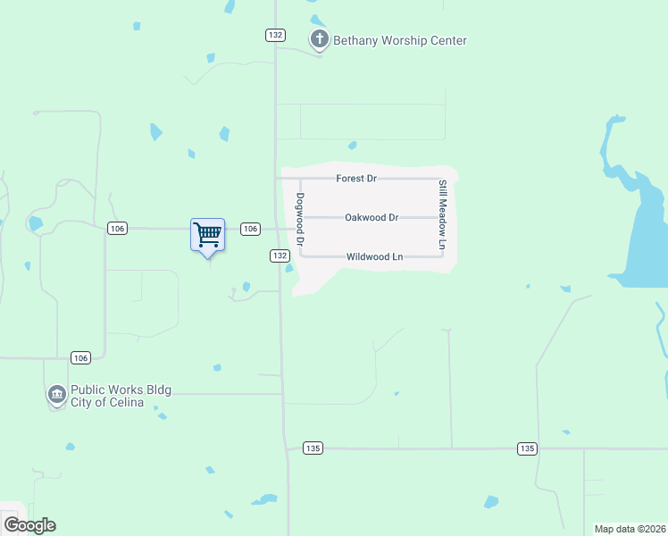 map of restaurants, bars, coffee shops, grocery stores, and more near 2807 Wildwood Ln in Celina