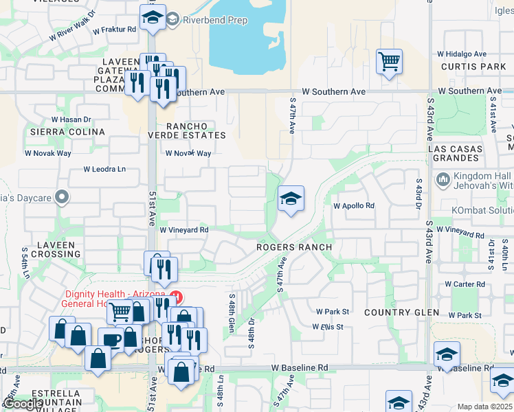 map of restaurants, bars, coffee shops, grocery stores, and more near 4809 West Saint Charles Avenue in Phoenix