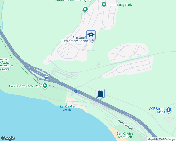 map of restaurants, bars, coffee shops, grocery stores, and more near Basilone Rd in San Clemente