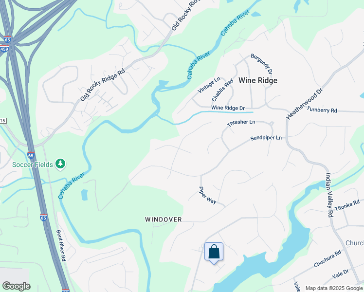 map of restaurants, bars, coffee shops, grocery stores, and more near 4539 Cayce Lane in Birmingham