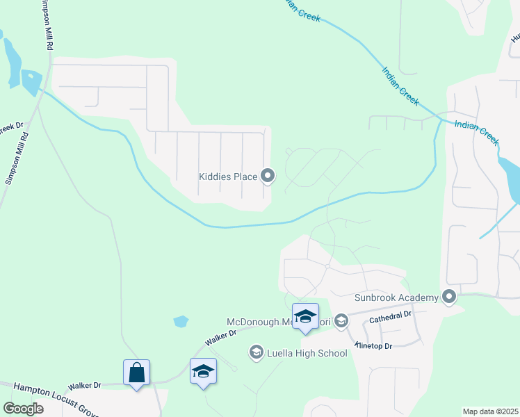 map of restaurants, bars, coffee shops, grocery stores, and more near 386 Ermines Way in McDonough