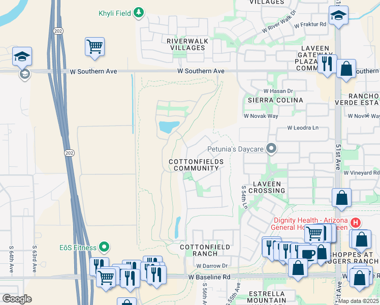map of restaurants, bars, coffee shops, grocery stores, and more near 5642 West Saint Anne Avenue in Phoenix