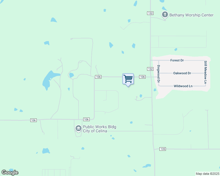 map of restaurants, bars, coffee shops, grocery stores, and more near 2375 Kallee Cove in Celina