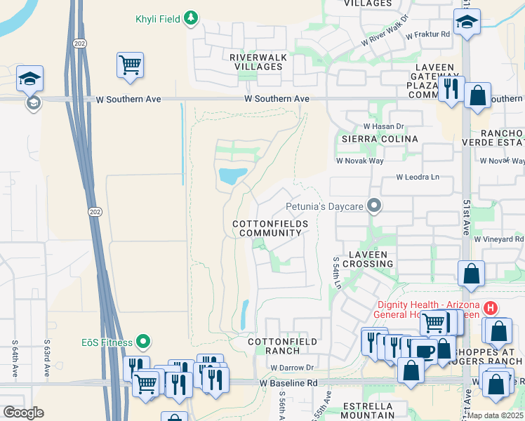 map of restaurants, bars, coffee shops, grocery stores, and more near 5642 West Saint Anne Avenue in Phoenix