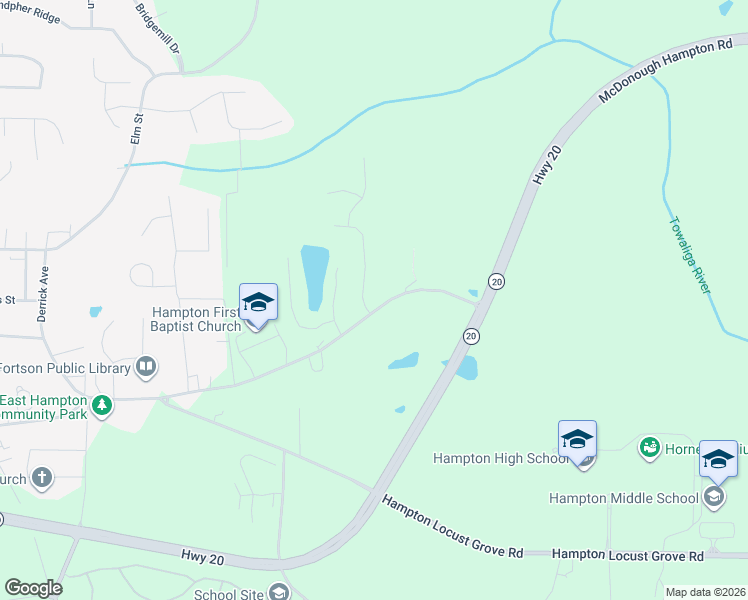 map of restaurants, bars, coffee shops, grocery stores, and more near 156 Old Hampton Way in Hampton