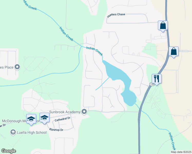 map of restaurants, bars, coffee shops, grocery stores, and more near 808 Summit Park Trail in McDonough