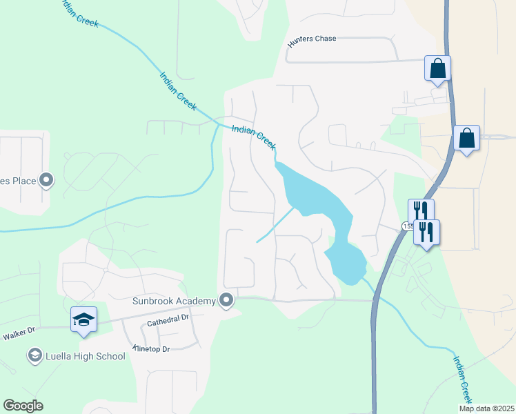 map of restaurants, bars, coffee shops, grocery stores, and more near 808 Summit Park Trail in McDonough