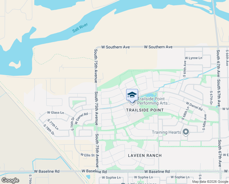 map of restaurants, bars, coffee shops, grocery stores, and more near 7323 West Alta Vista Road in Phoenix