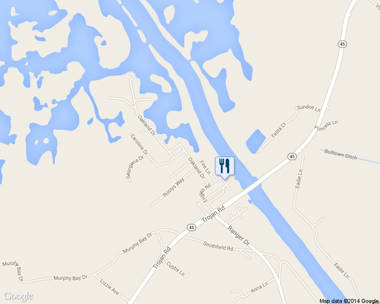 map of restaurants, bars, coffee shops, grocery stores, and more near 1038 Oakland Drive in Cross