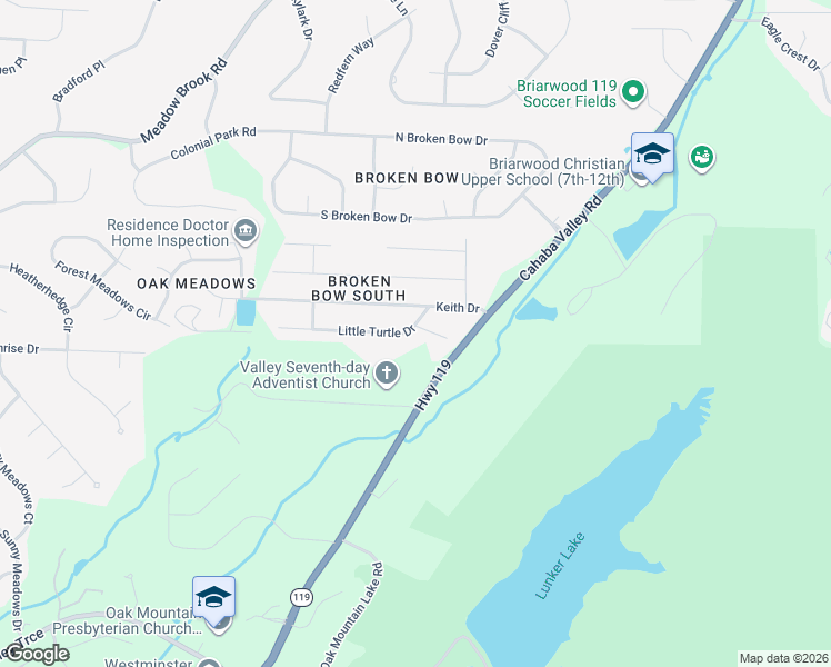 map of restaurants, bars, coffee shops, grocery stores, and more near 1000 Little Turtle Circle in Birmingham