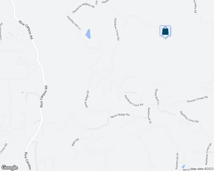 map of restaurants, bars, coffee shops, grocery stores, and more near 1002 Rainbow Crest Road in Fallbrook