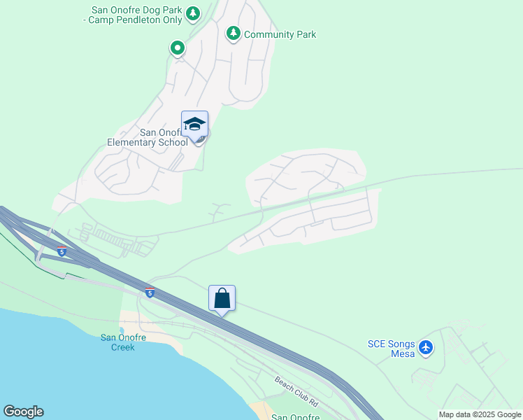 map of restaurants, bars, coffee shops, grocery stores, and more near Basilone Road in San Clemente