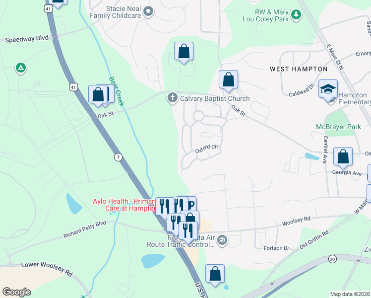 map of restaurants, bars, coffee shops, grocery stores, and more near 247 Manchester Avenue in Hampton