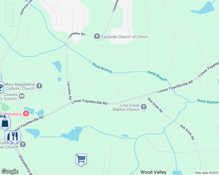 map of restaurants, bars, coffee shops, grocery stores, and more near 4392 Lower Fayetteville Road in Sharpsburg