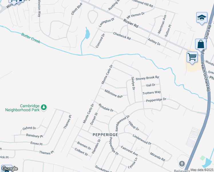 map of restaurants, bars, coffee shops, grocery stores, and more near 3522 Shady Brook Drive in Augusta