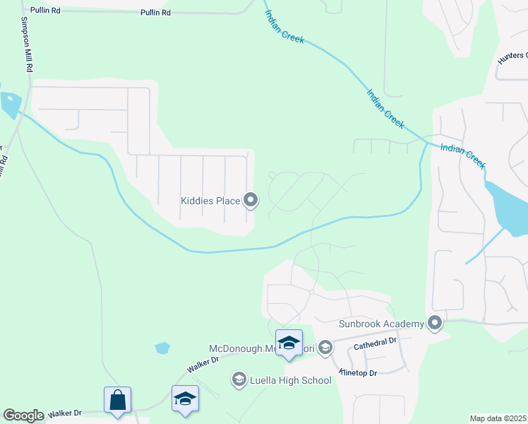 map of restaurants, bars, coffee shops, grocery stores, and more near 1586 Sungrown Way in McDonough