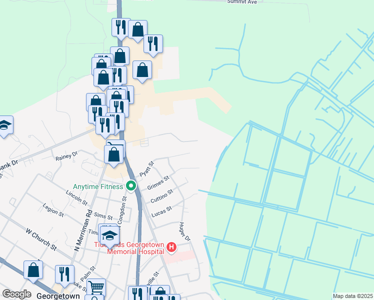 map of restaurants, bars, coffee shops, grocery stores, and more near 900 Pyatt Street in Georgetown