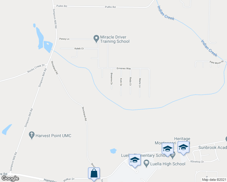 map of restaurants, bars, coffee shops, grocery stores, and more near 737 Breanna Drive in McDonough