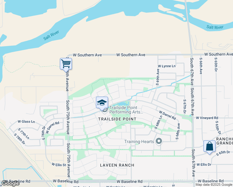 map of restaurants, bars, coffee shops, grocery stores, and more near 7213 W Street Catherine Avenue in Laveen