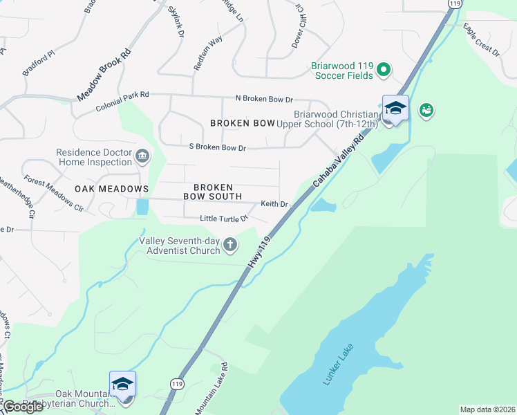 map of restaurants, bars, coffee shops, grocery stores, and more near 1000 Little Turtle Circle in Birmingham