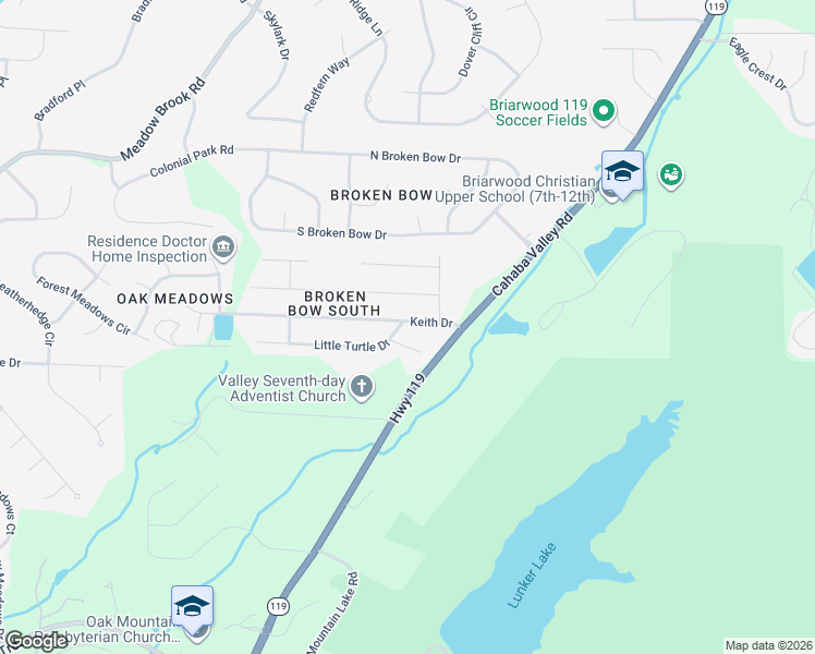map of restaurants, bars, coffee shops, grocery stores, and more near 1000 Little Turtle Circle in Birmingham