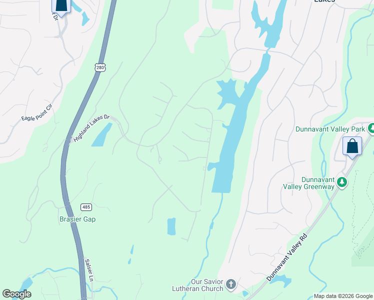 map of restaurants, bars, coffee shops, grocery stores, and more near 1022 Highland Lakes Trce in Birmingham