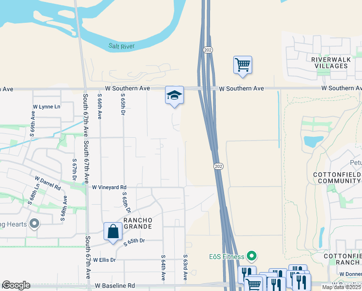 map of restaurants, bars, coffee shops, grocery stores, and more near 6307 West Alta Vista Road in Maricopa County