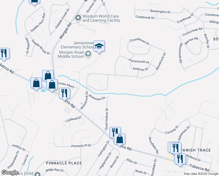 map of restaurants, bars, coffee shops, grocery stores, and more near 2808 Ptarmigan Road in Hephzibah