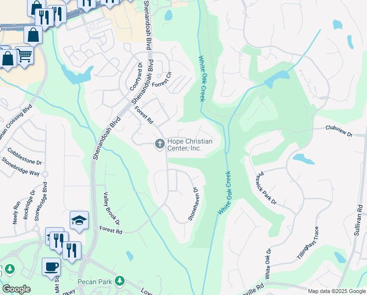 map of restaurants, bars, coffee shops, grocery stores, and more near 10 Buckthorne Drive in Newnan