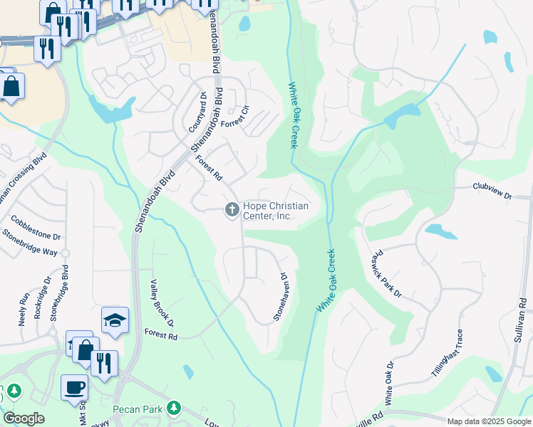 map of restaurants, bars, coffee shops, grocery stores, and more near 10 Buckthorne Drive in Newnan