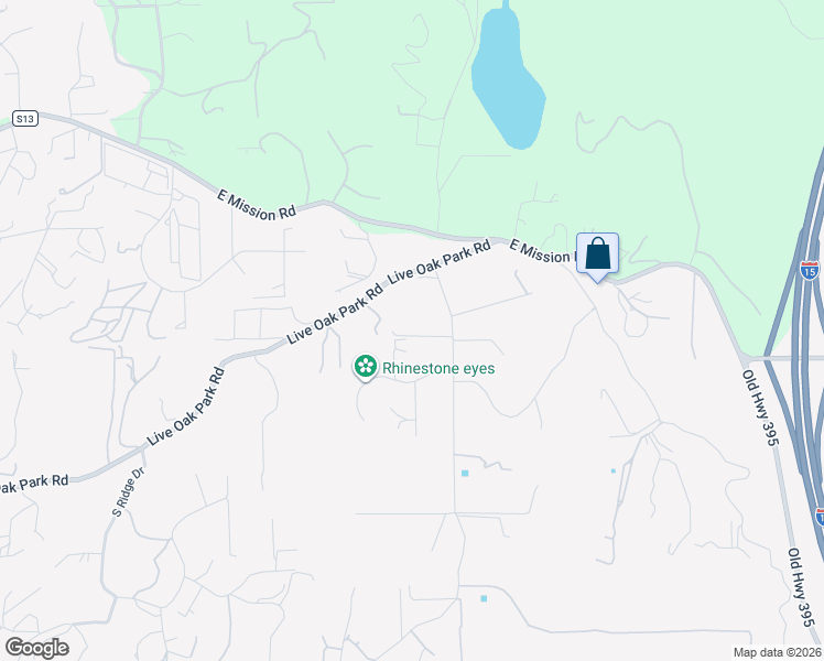 map of restaurants, bars, coffee shops, grocery stores, and more near 145 Yucca Road in Fallbrook