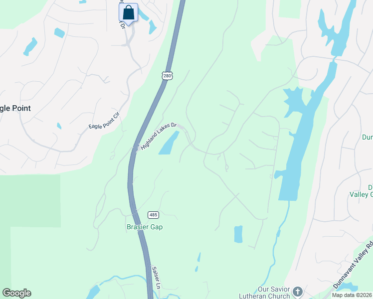 map of restaurants, bars, coffee shops, grocery stores, and more near 106 Swan Lake Circle in Birmingham