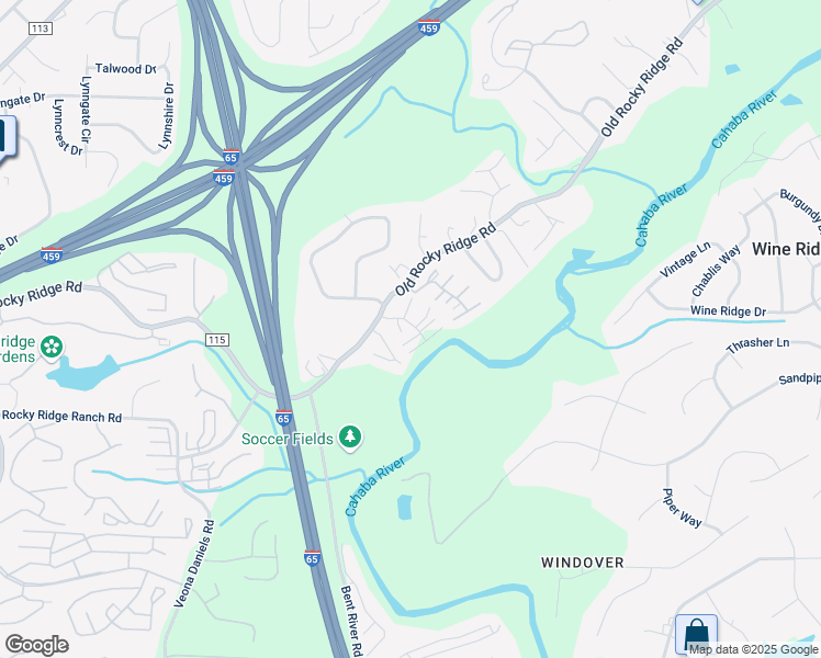 map of restaurants, bars, coffee shops, grocery stores, and more near 4390 Lennox Place in Birmingham