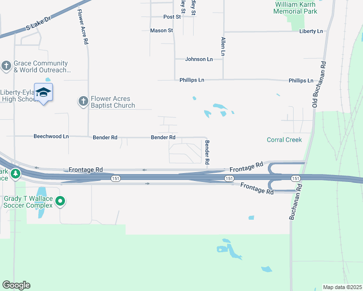 map of restaurants, bars, coffee shops, grocery stores, and more near 2505 Bender Road in Texarkana
