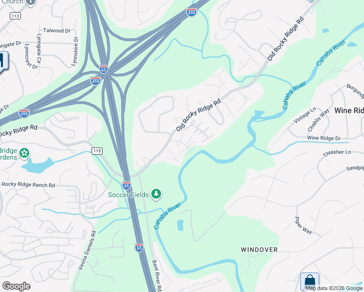 map of restaurants, bars, coffee shops, grocery stores, and more near 4390 Lennox Place in Birmingham