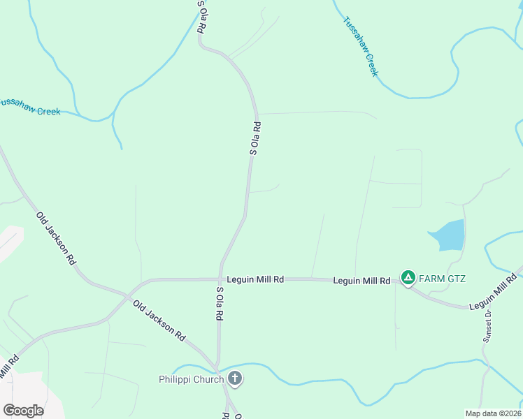 map of restaurants, bars, coffee shops, grocery stores, and more near 1851 South Ola Road in Locust Grove