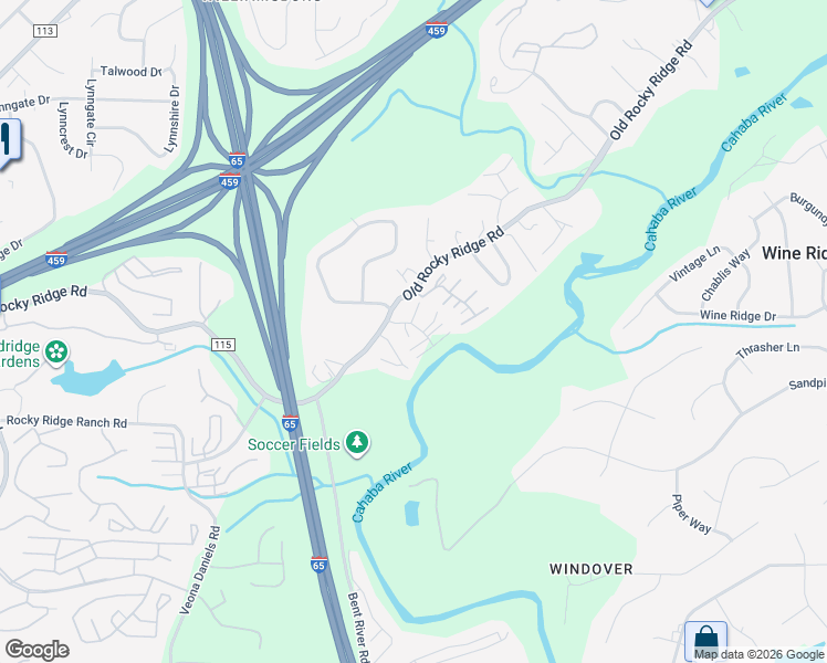 map of restaurants, bars, coffee shops, grocery stores, and more near 4390 Lennox Place in Birmingham