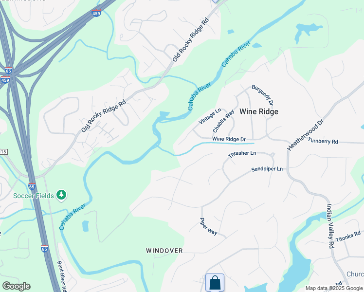 map of restaurants, bars, coffee shops, grocery stores, and more near 4752 Vintage Lane in Birmingham