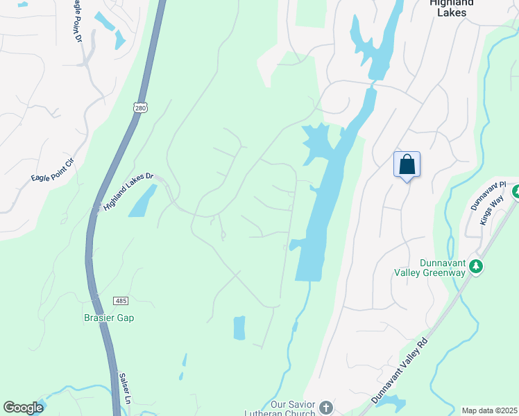 map of restaurants, bars, coffee shops, grocery stores, and more near 919 Highland Lakes Lane in Birmingham