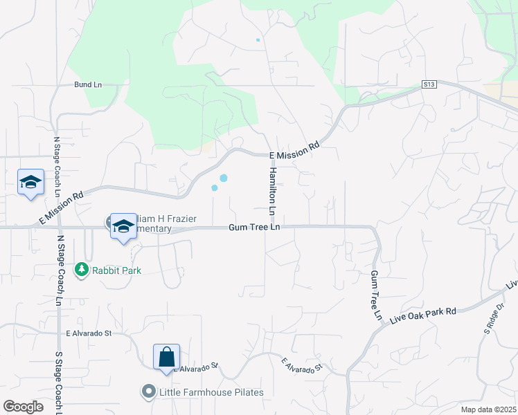 map of restaurants, bars, coffee shops, grocery stores, and more near 732 Hamilton Lane in Fallbrook
