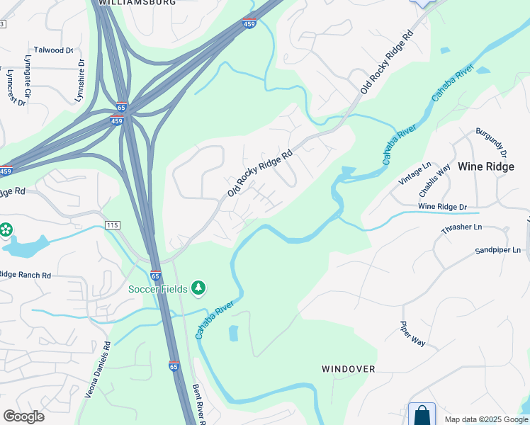 map of restaurants, bars, coffee shops, grocery stores, and more near 2400 Mallard Drive in Birmingham